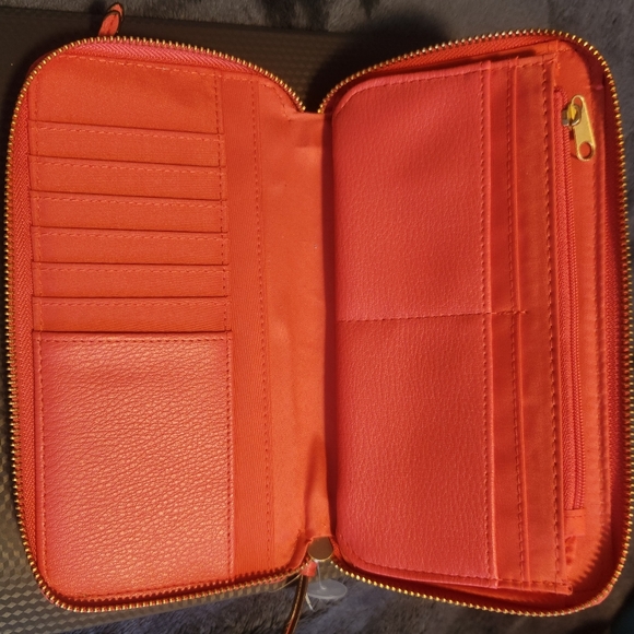 Large wallet- super soft pleather material- magenta color - Picture 5 of 7